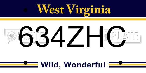 634ZHC West Virginia License Plate