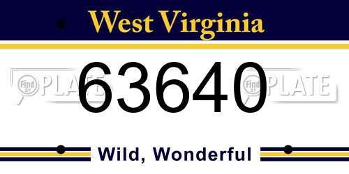 63640 West Virginia License Plate