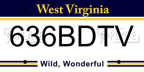 636BDTV West Virginia License Plate