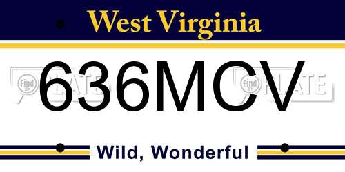 636MCV West Virginia License Plate