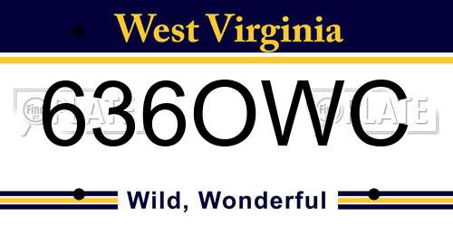 636OWC West Virginia License Plate