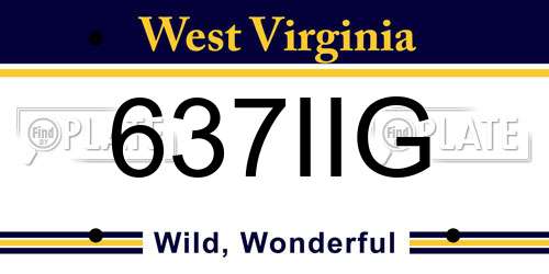 637IIG West Virginia License Plate
