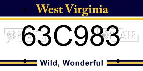 63C983 West Virginia License Plate