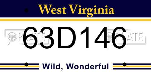 63D146 West Virginia License Plate