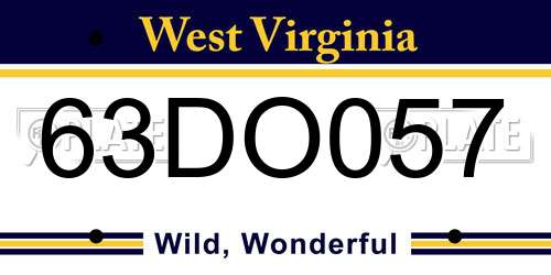 63DO057 West Virginia License Plate