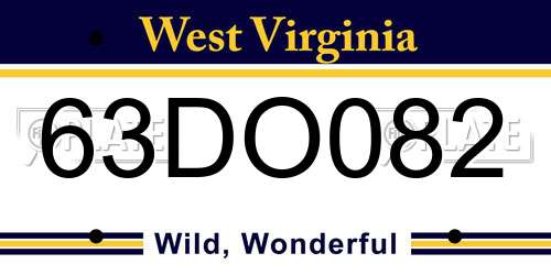 63DO082 West Virginia License Plate