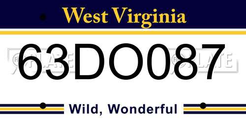 63DO087 West Virginia License Plate