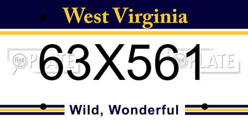 63X561 West Virginia License Plate