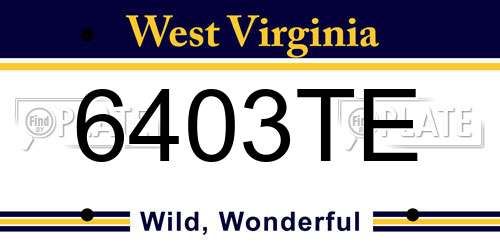 6403TE West Virginia License Plate