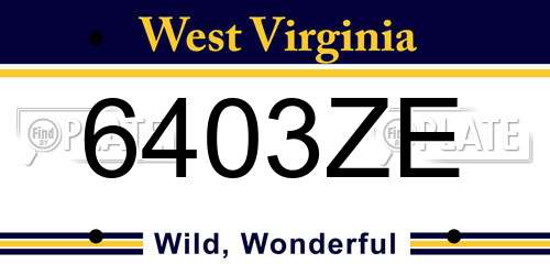 6403ZE West Virginia License Plate