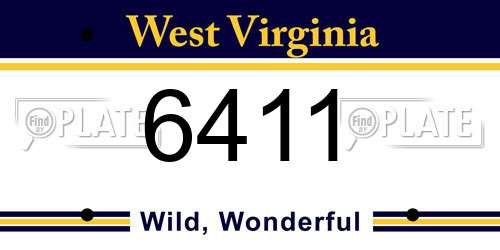 6411 West Virginia License Plate