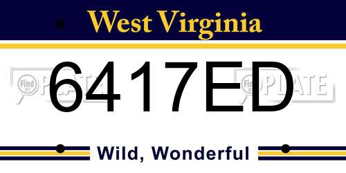 6417ED West Virginia License Plate