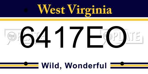 6417EO West Virginia License Plate
