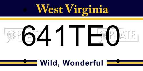 641TE0 West Virginia License Plate
