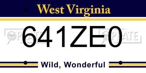 641ZE0 West Virginia License Plate