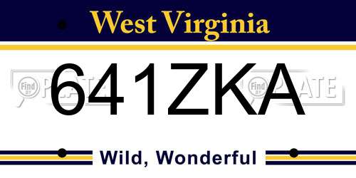 641ZKA West Virginia License Plate