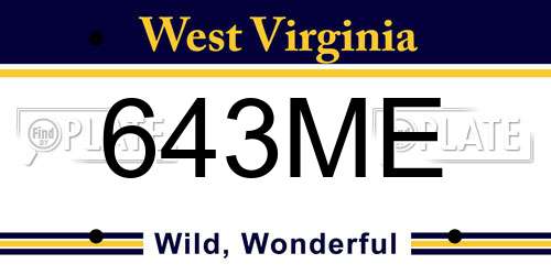 643ME West Virginia License Plate