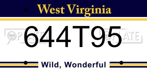 644T95 West Virginia License Plate