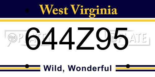 644Z95 West Virginia License Plate