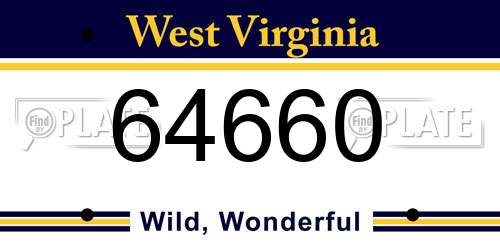 64660 West Virginia License Plate