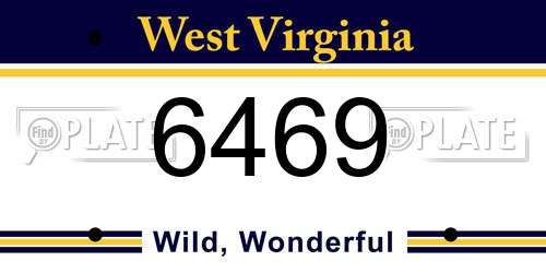 6469 West Virginia License Plate