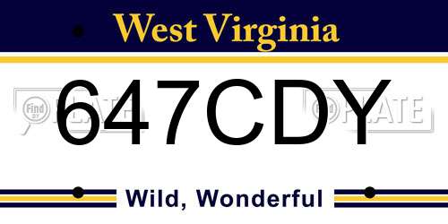 647CDY West Virginia License Plate