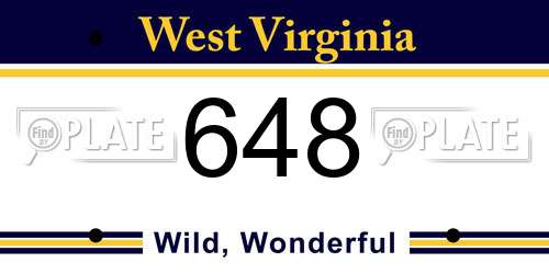648 West Virginia License Plate