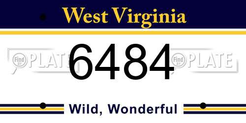 6484 West Virginia License Plate