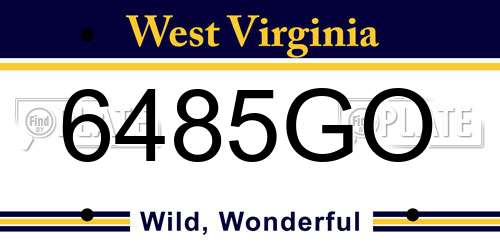 6485GO West Virginia License Plate