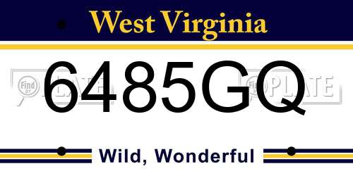 6485GQ West Virginia License Plate