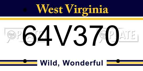 64V370 West Virginia License Plate