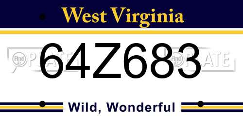 64Z683 West Virginia License Plate