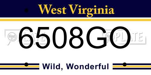 6508GO West Virginia License Plate