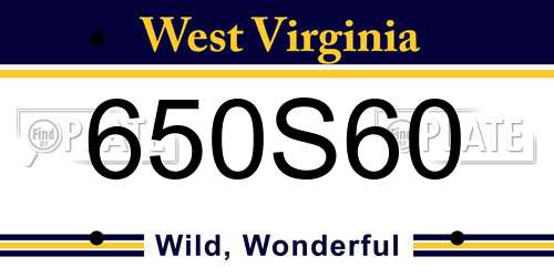 650S60 West Virginia License Plate