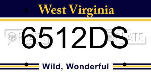 6512DS West Virginia License Plate