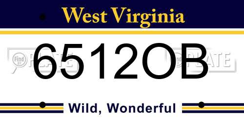 6512OB West Virginia License Plate