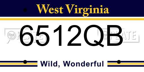 6512QB West Virginia License Plate