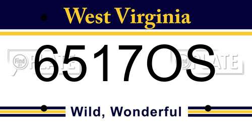 6517OS West Virginia License Plate