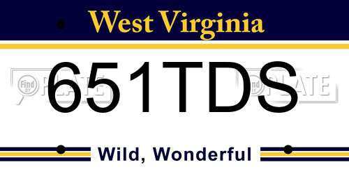 651TDS West Virginia License Plate