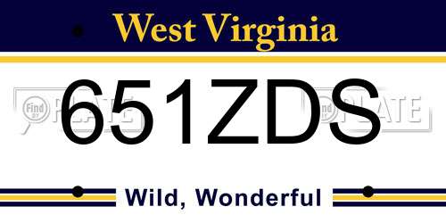 651ZDS West Virginia License Plate