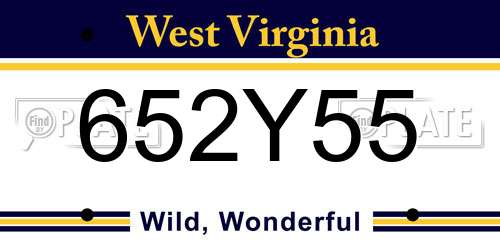 652Y55 West Virginia License Plate