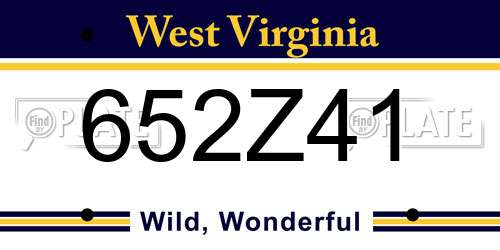 652Z41 West Virginia License Plate