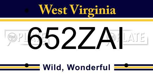 652ZAI West Virginia License Plate
