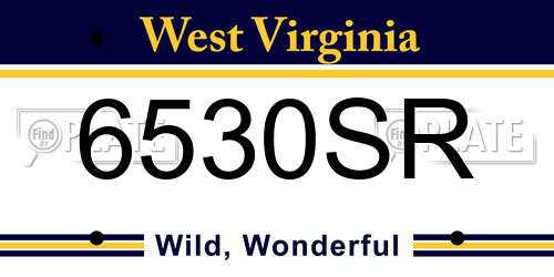 6530SR West Virginia License Plate