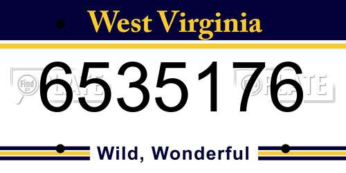 6535176 West Virginia License Plate