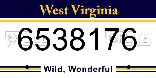 6538176 West Virginia License Plate