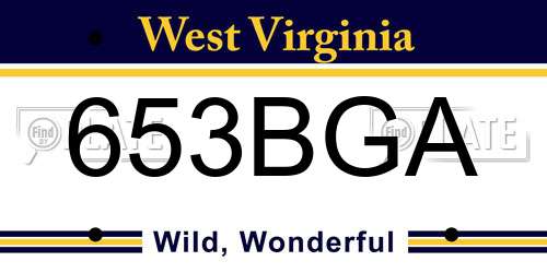 653BGA West Virginia License Plate