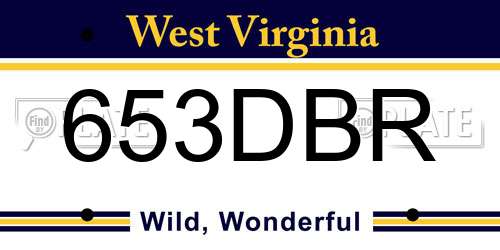 653DBR West Virginia License Plate