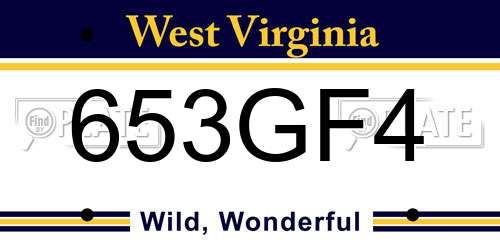 653GF4 West Virginia License Plate