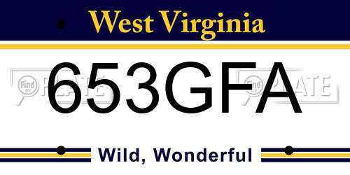 653GFA West Virginia License Plate